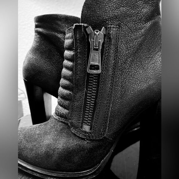 All Saints Leather Black Ankle Boots Size 9.5 - Picture 10 of 16